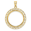Gold Fancy Wire Polished Diamond-cut Prong Bezel Pendant