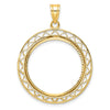 Gold Fancy Wire Polished Diamond-cut Prong Bezel Pendant