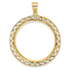 Gold Fancy Wire Polished Diamond-cut Prong Bezel Pendant