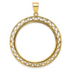 Gold Fancy Wire Polished Diamond-cut Prong Bezel Pendant