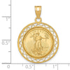 14ky Fancy Wire Polished Prong Bezel with Coin