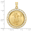 14ky Fancy Wire Polished Prong Bezel with Coin