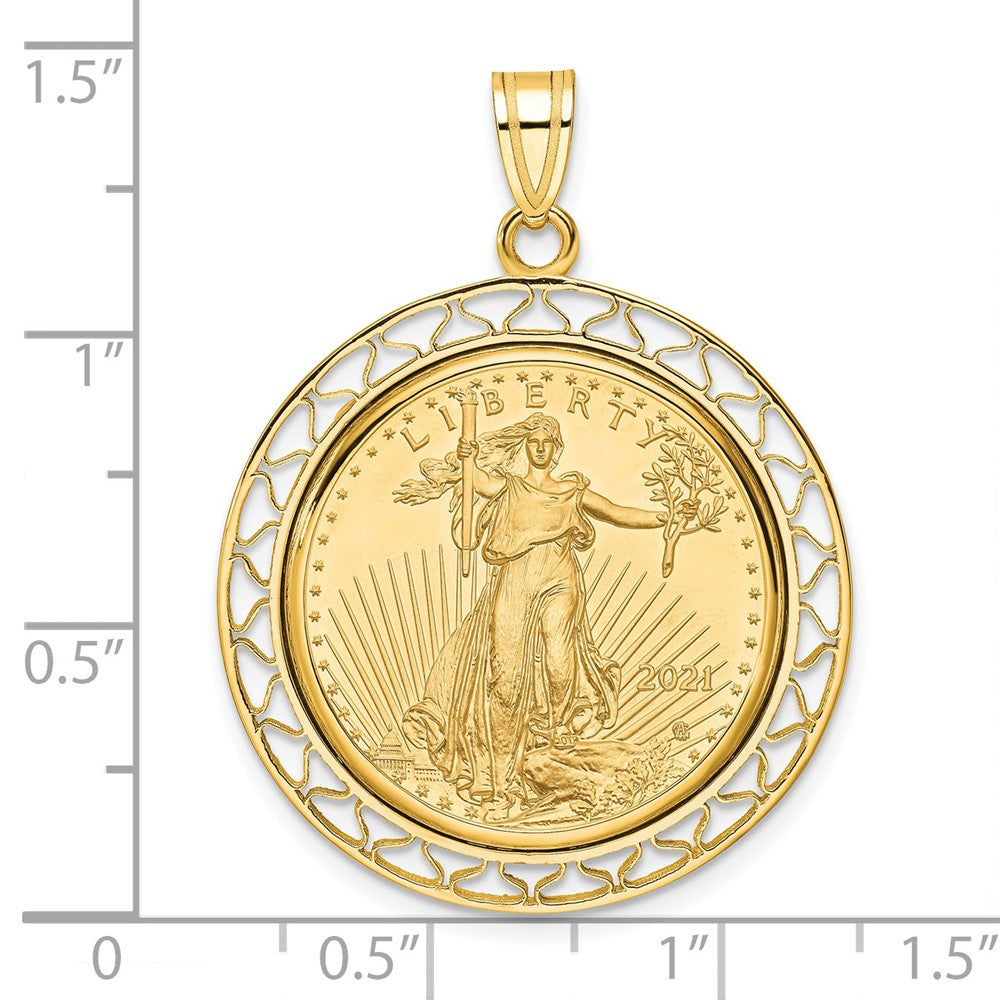 14ky Fancy Wire Polished Prong Bezel with Coin