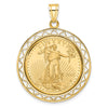 14ky Fancy Wire Polished Prong Bezel with Coin