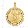 14ky Fancy Wire Polished Prong Bezel with Coin
