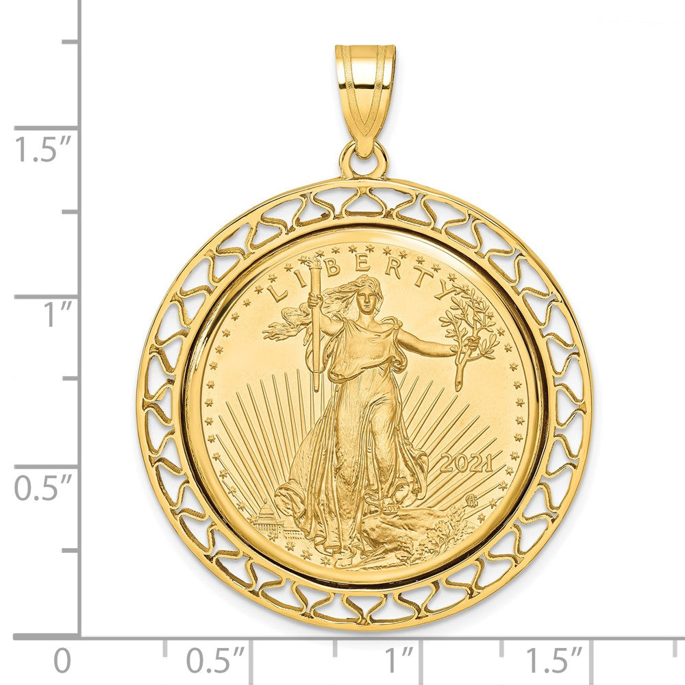 14ky Fancy Wire Polished Prong Bezel with Coin