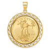 14ky Fancy Wire Polished Prong Bezel with Coin