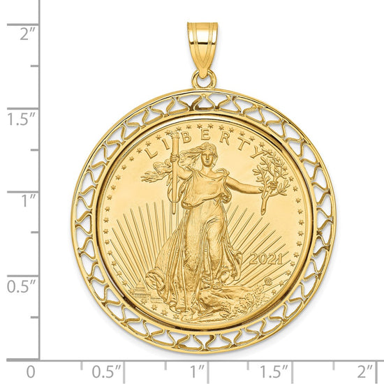 14ky Fancy Wire Polished Prong Bezel with Coin