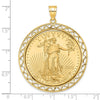 14ky Fancy Wire Polished Prong Bezel with Coin