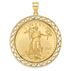 14ky Fancy Wire Polished Prong Bezel with Coin