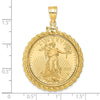 14ky Casted Rope Polished Screw Top Bezel with Coin