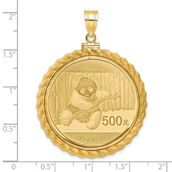 14ky Casted Rope Polished Screw Top Bezel with Coin