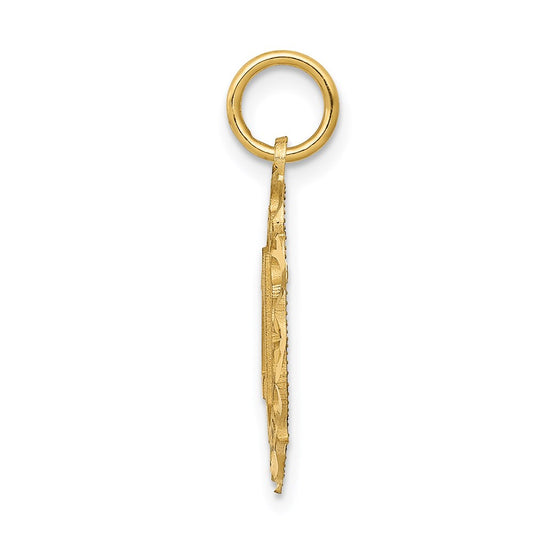 14k Diamond-cut 21 in Oval Pendant