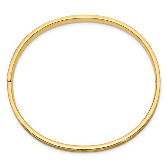 Gold Diamond-Cut Concave Hinged Bangles