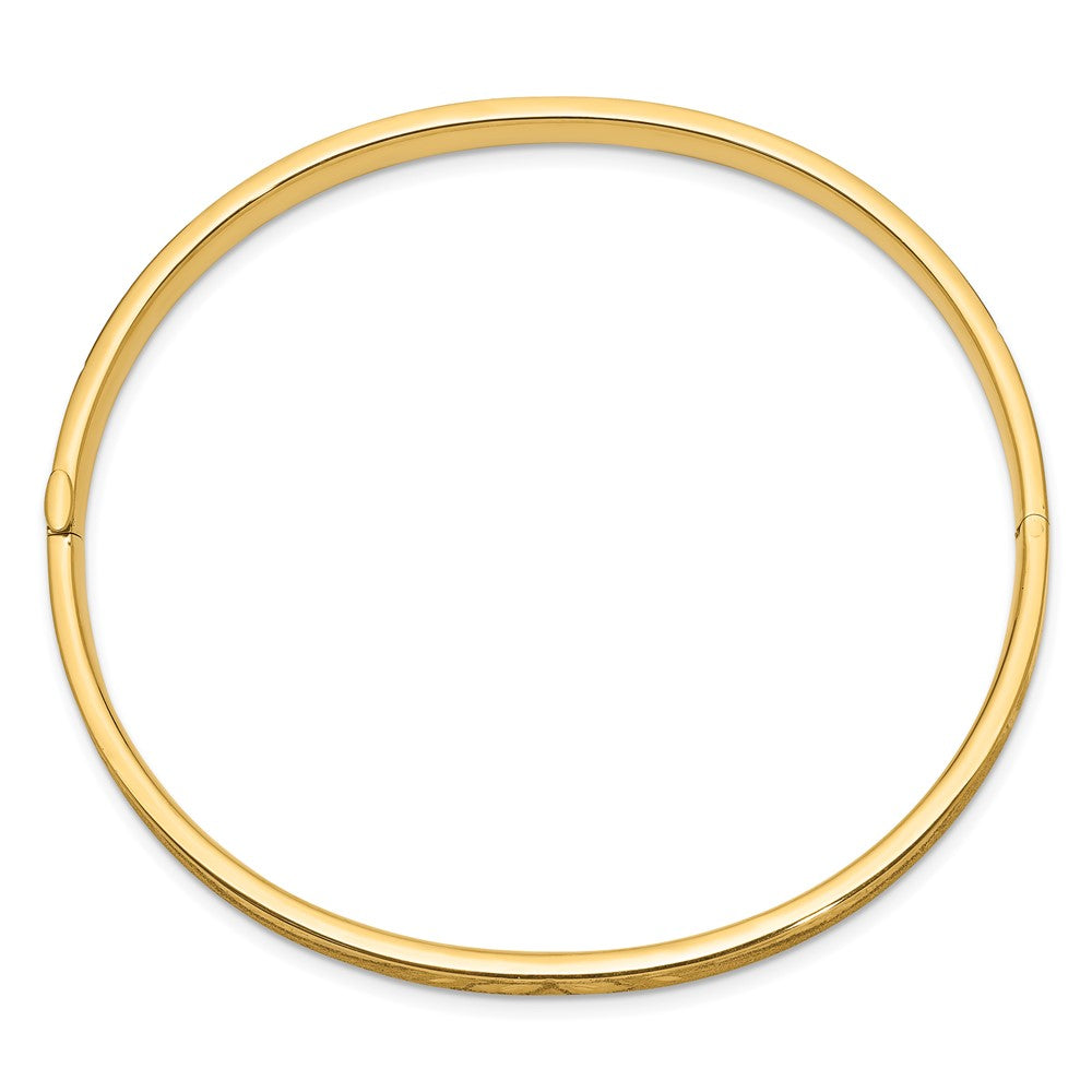Gold Diamond-Cut Concave Hinged Bangles