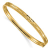 14k 3/16 Diamond-cut Concave 5.00mm Hinged Oval Bangle Bracelet