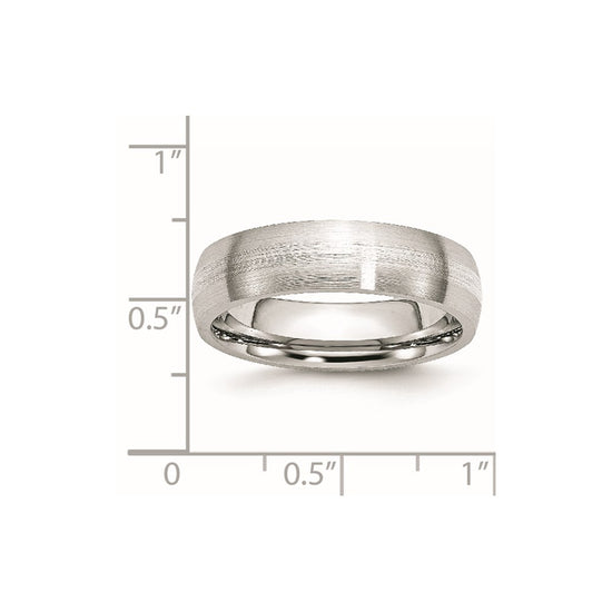Chisel Cobalt Sterling Silver Inlay Satin 6mm Band