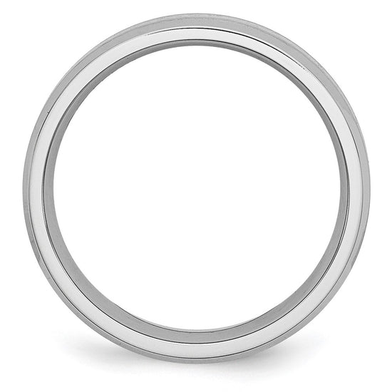 Cobalt Sterling Silver Satin and Polished Beveled Edge Band