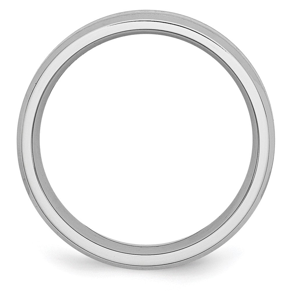 Cobalt Sterling Silver Satin and Polished Beveled Edge Band