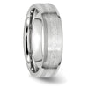 Cobalt Sterling Silver Satin and Polished Beveled Edge Band