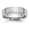 Cobalt Sterling Silver Satin and Polished Beveled Edge Band