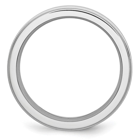 Cobalt Sterling Silver Satin Inlay Polished Band
