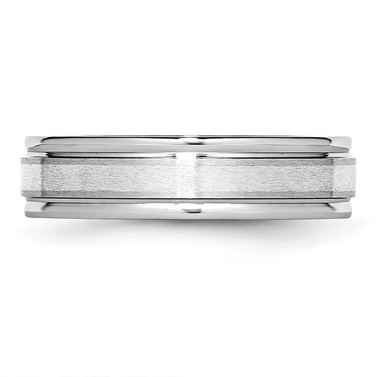 Cobalt Sterling Silver Satin Inlay Polished Band