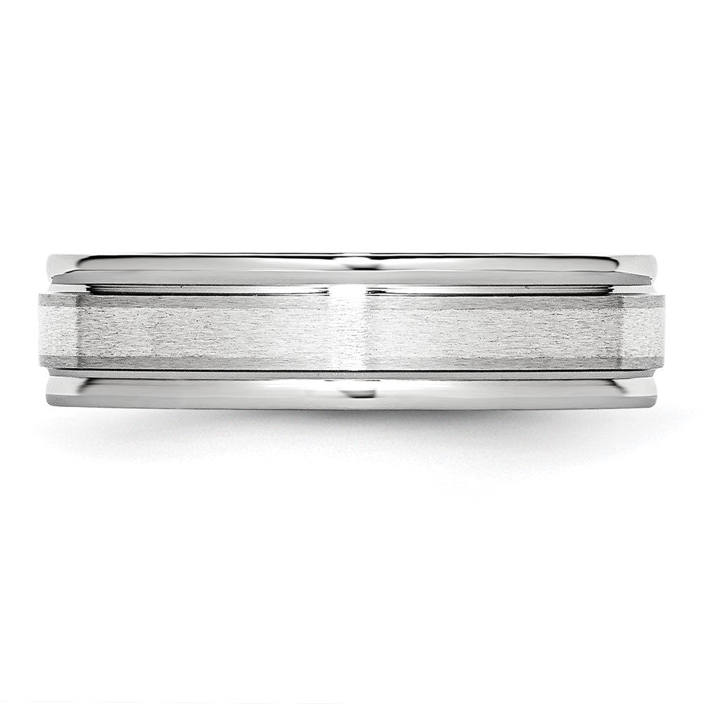 Cobalt Sterling Silver Satin Inlay Polished Band