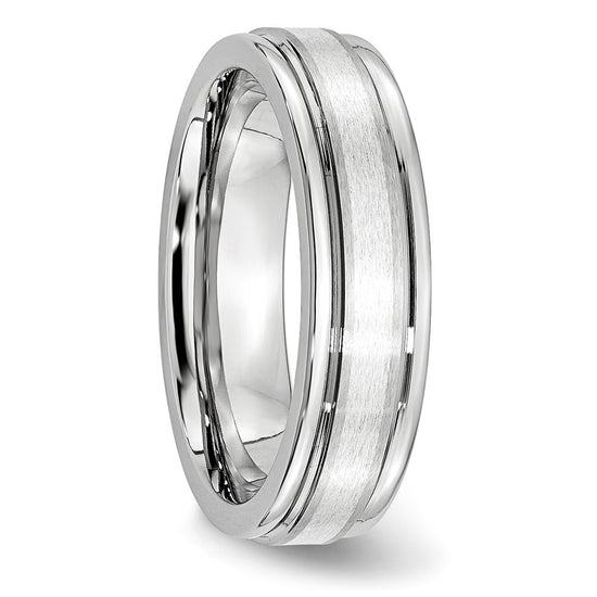 Cobalt Sterling Silver Satin Inlay Polished Band