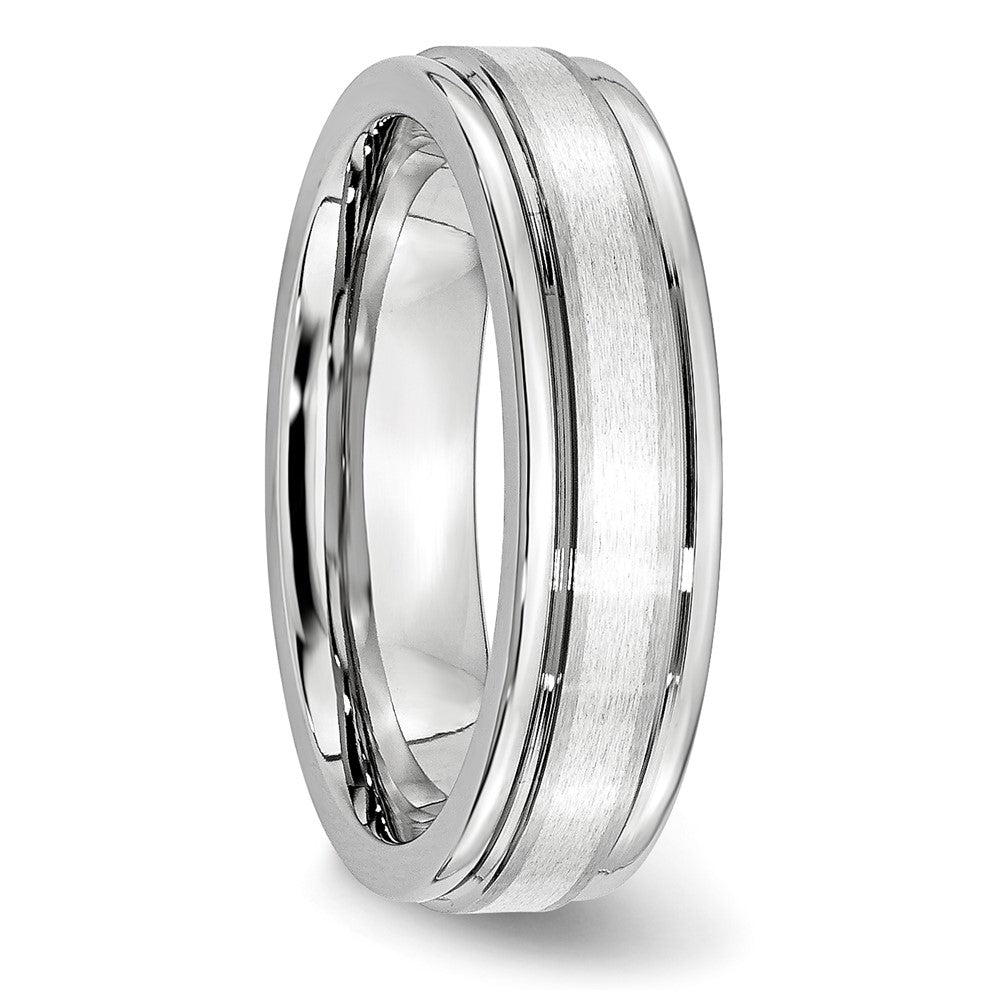Cobalt Sterling Silver Satin Inlay Polished Band