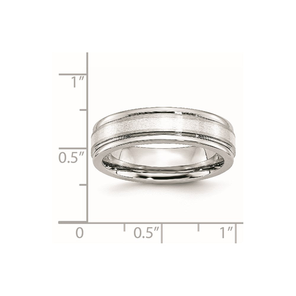 Cobalt Sterling Silver Satin Inlay Polished Band