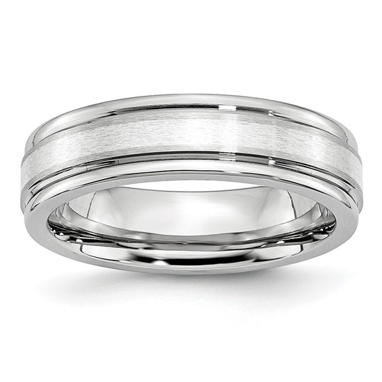 Cobalt Sterling Silver Satin Inlay Polished Band