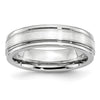 Cobalt Sterling Silver Satin Inlay Polished Band