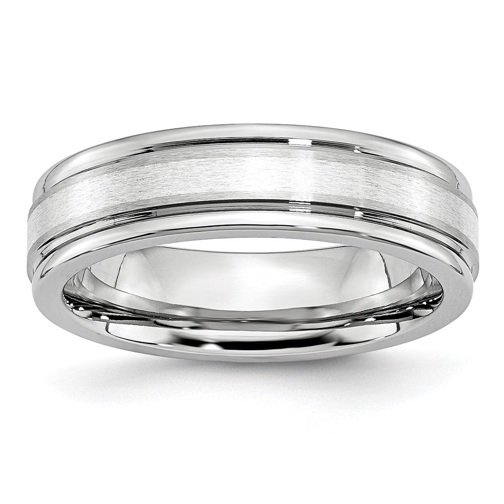 Cobalt Sterling Silver Satin Inlay Polished Band