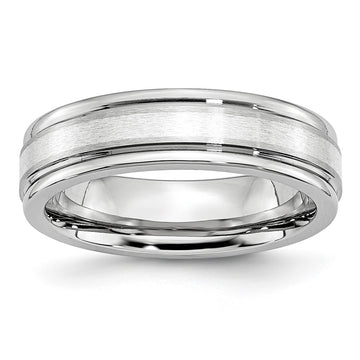 Cobalt Sterling Silver Satin Inlay Polished Band