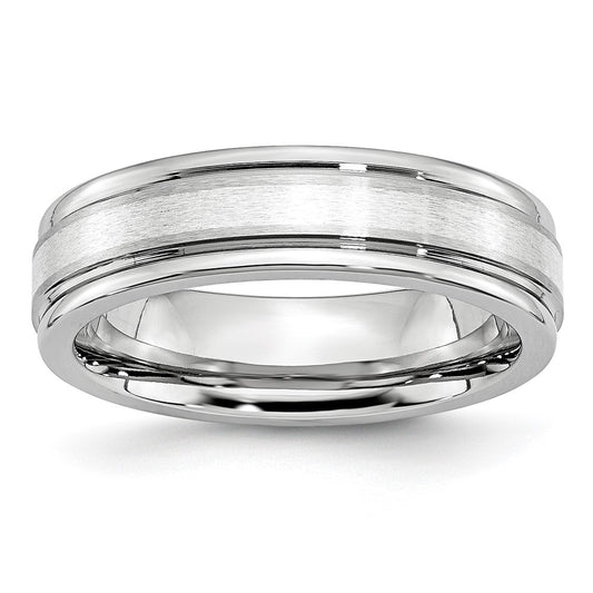 Cobalt Sterling Silver Satin Inlay Polished Band
