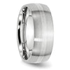 Chisel Cobalt Sterling Silver Inlay Satin 8mm Band
