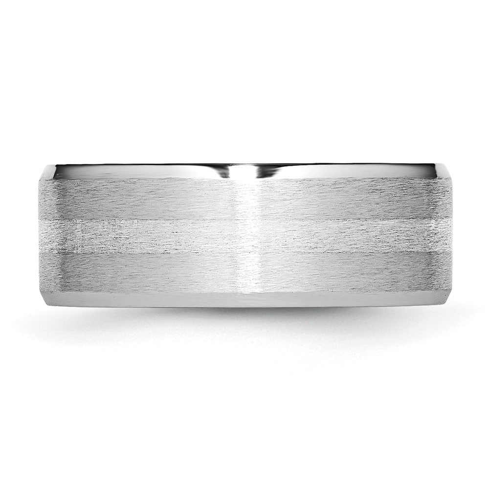 Cobalt Sterling Silver Satin and Polished Beveled Edge Band