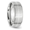 Cobalt Sterling Silver Satin and Polished Beveled Edge Band