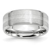 Cobalt Sterling Silver Satin and Polished Beveled Edge Band