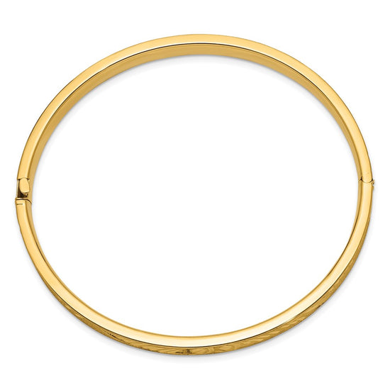 Gold Diamond-Cut Concave Hinged Bangles