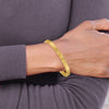 14k 4/16 Oversize Diamond-cut Concave 6.00mm Hinged Oval Bangle Bracelet