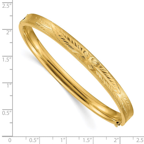 Gold Diamond-Cut Concave Hinged Bangles