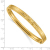 14k 4/16 Oversize Diamond-cut Concave 6.00mm Hinged Oval Bangle Bracelet