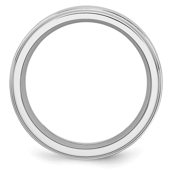Cobalt Sterling Silver Satin Inlay Polished Band