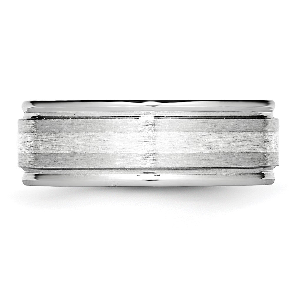 Cobalt Sterling Silver Satin Inlay Polished Band