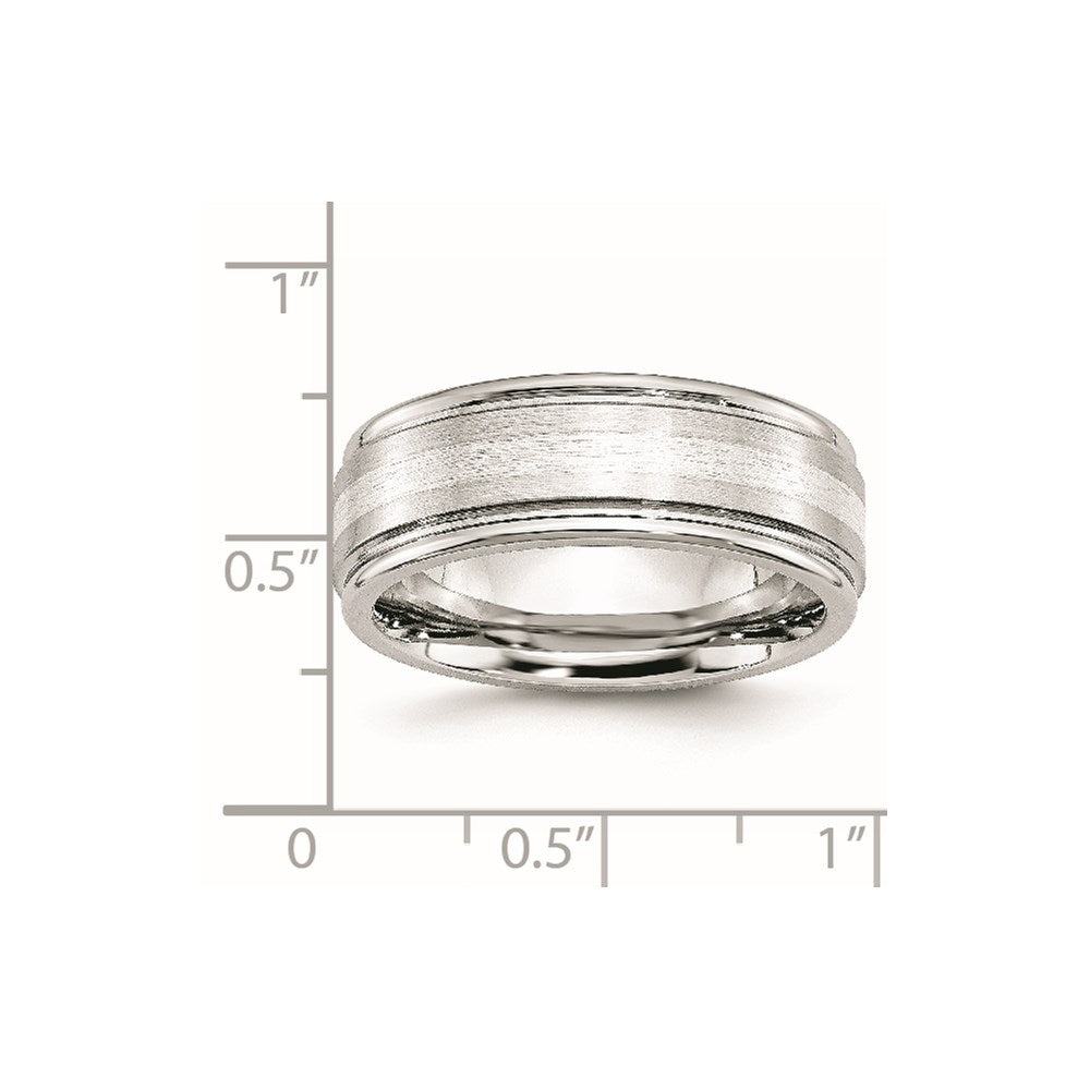 Cobalt Sterling Silver Satin Inlay Polished Band