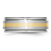 Chisel Cobalt 14k Gold Inlay Satin and Polished 8mm Band