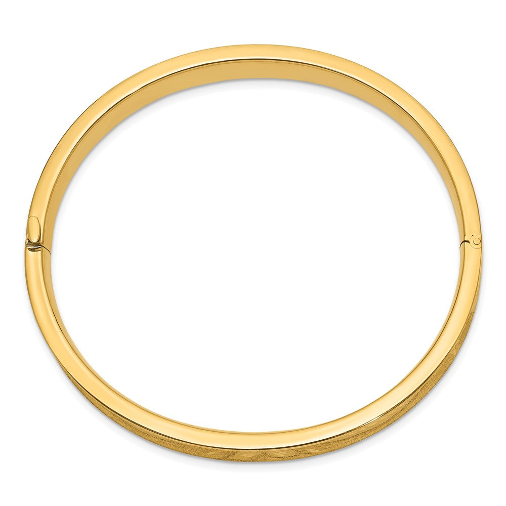 Gold Diamond-Cut Concave Hinged Bangles