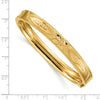 14k 5/16 Diamond-cut Concave 8.00mm Hinged Oval Bangle Bracelet